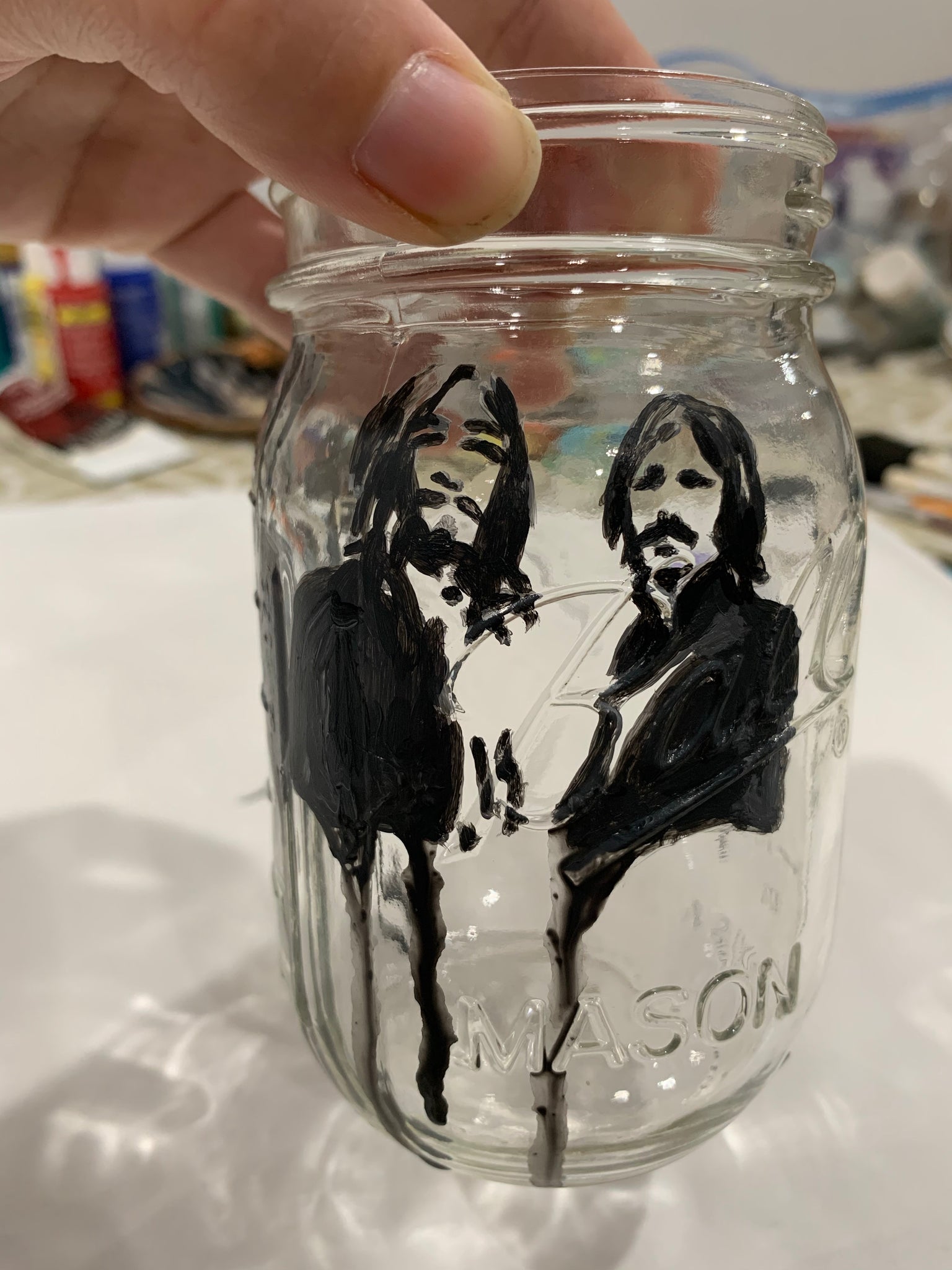 Beatles Mason Jar (hand painted)